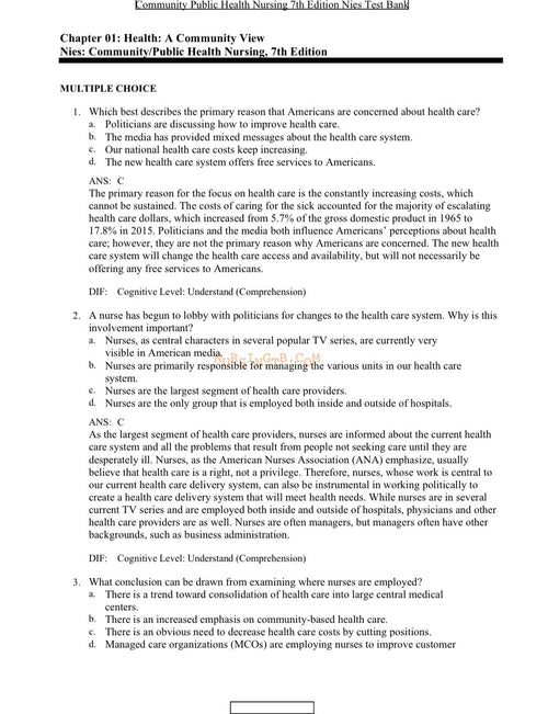 Community/Public Health Nursing: Promoting the Health of Populations 7th